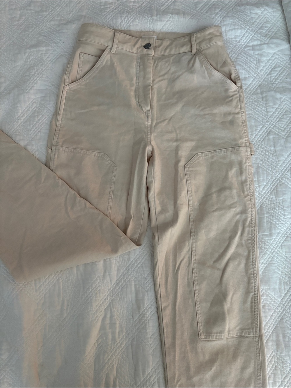 Wilfred Straight-Leg Utility Pants in Light Beige